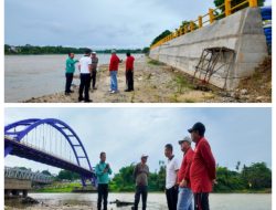 Bupati Kampar Tinjau Pembangunan Turap Pulau Lawas Bangkinang, Pastikan Kualitas dan Ketepatan Pekerjaan