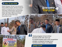 Bupati Kampar Ahmad Yuzar dan Ketua DPRD Tinjau Hutan, Pasang Plang Pencegahan Karhutla di Desa Merangin