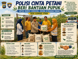 POLISI CINTA PETANI” BERI BANTUAN PUPUK UNTUK BUMDES SENDAYAN, DUKUNG KETAHANAN PANGAN DESA KAMPAR UTARA KAMPAR