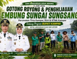 Dirut PDAM Kampar H. Eka Demi Yusra Hadir Gotong Royong dan Penghijauan Embung Sungai Sungsang Dukung Program Bupati