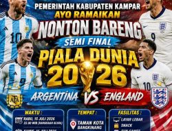 Pemkab Kampar Gelar Nonton Bareng Semifinal Piala Dunia 2026 Argentina vs Inggris di Taman Kota Bangkinang Pendukung Argentina semangat Membara