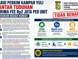 Kabid Perkim Kampar Yuli Bantah Tuduhan Terima Fee Rp2 Juta per Unit Program Bedah Rumah, Ini Penjelasan nya