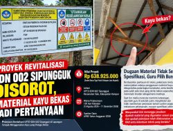 Dugaan Material tidak Sesuai Dengan Speksifikasi Kepsek UPT SDN 002 Sipungguk di Sorot