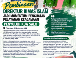 Pembinaan Direktur Bimas Islam Jadi Momentum Penguatan Pelayanan Keagamaan Penyuluh KUA Salo
